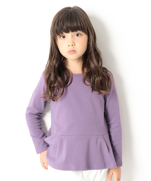 devirock（デビロック）の「厚手もっちりペプラム長袖Tシャツ（Tシャツ/カットソー・キッズ・オフホワイト/スモークピンク/ヘザーチャコール/ネイビー/ブラック/ラベンダー/レッド系その他/イエロー系その他/レッド系その他2・160cm/80ｃｍ/120cm/140cm/130cm/110cm/100cm/90cm/150cm）」の6枚目の写真