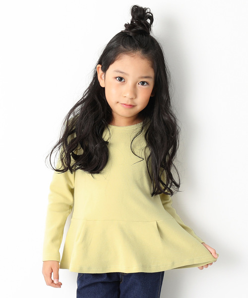 devirock（デビロック）の「厚手もっちりペプラム長袖Tシャツ（Tシャツ/カットソー・キッズ・オフホワイト/スモークピンク/ヘザーチャコール/ネイビー/ブラック/ラベンダー/レッド系その他/イエロー系その他/レッド系その他2・160cm/80ｃｍ/120cm/140cm/130cm/110cm/100cm/90cm/150cm）」の7枚目の写真