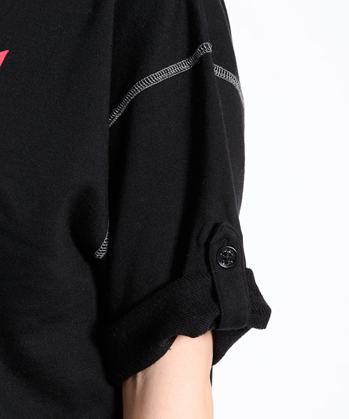 X-girl（エックスガール）の「PHOTO PRINT LOOSE TOP（スウェット・レディース・ホワイト/ブラック/ライトグリーン・1/2）」の7枚目の写真