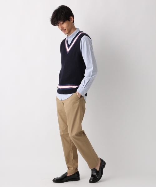 GLOBAL WORK（グローバルワーク）の「カシミヤコンVニットベスト/804080（ベスト・メンズ・ネイビー/ライトベージュ・MEDIUM/LARGE）」の4枚目の写真