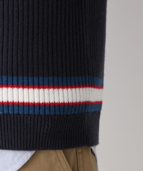 GLOBAL WORK（グローバルワーク）の「カシミヤコンVニットベスト/804080（ベスト・メンズ・ネイビー/ライトベージュ・MEDIUM/LARGE）」の9枚目の写真