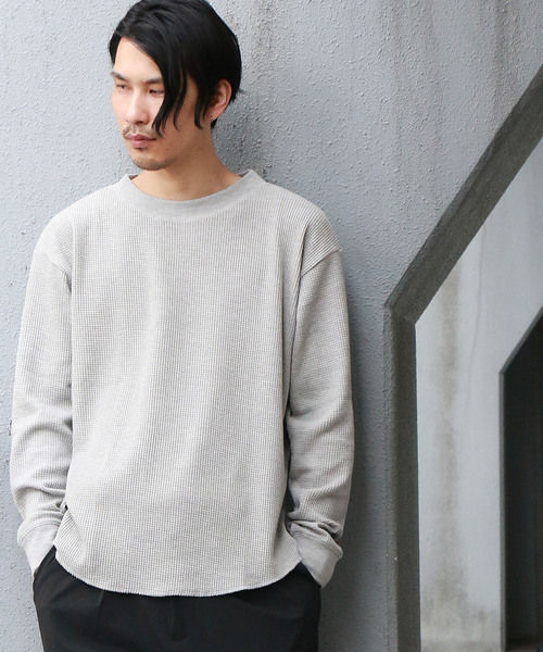 Confirm（コンファーム）の「Confirm / コンファーム ロングアームワッフルプルオーバー（Tシャツ/カットソー・メンズ・ブラック/ホワイト/グレー・L/M）」の3枚目の写真