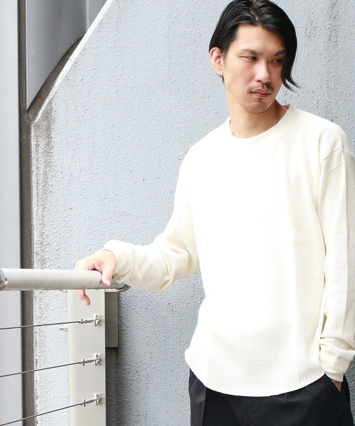 Confirm（コンファーム）の「Confirm / コンファーム ロングアームワッフルプルオーバー（Tシャツ/カットソー・メンズ・ブラック/ホワイト/グレー・L/M）」の2枚目の写真