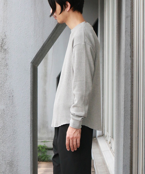 Confirm（コンファーム）の「Confirm / コンファーム ロングアームワッフルプルオーバー（Tシャツ/カットソー・メンズ・ブラック/ホワイト/グレー・L/M）」の16枚目の写真