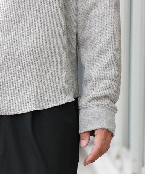 Confirm（コンファーム）の「Confirm / コンファーム ロングアームワッフルプルオーバー（Tシャツ/カットソー・メンズ・ブラック/ホワイト/グレー・L/M）」の13枚目の写真