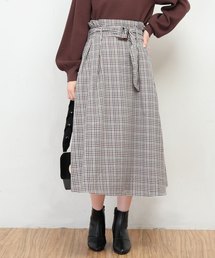 natural couture | ハイウエストフレアチェックスカート(スカート)