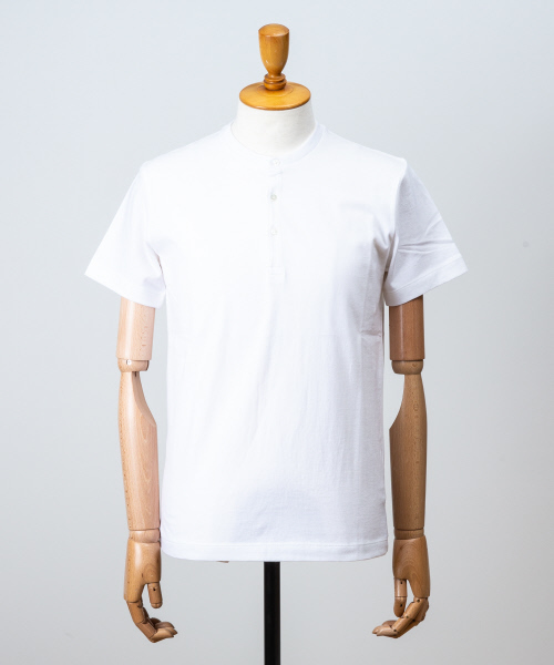 DESIGNWORKS（デザインワークス）の「ヘンリーネックＴシャツ（Tシャツ/カットソー・メンズ・ホワイト/ブラック/グリーン系その他・46/48/50）」の2枚目の写真