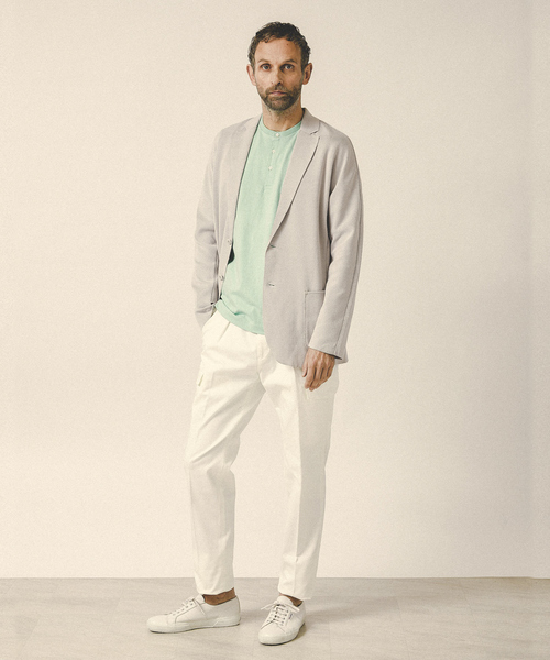 DESIGNWORKS（デザインワークス）の「ヘンリーネックＴシャツ（Tシャツ/カットソー・メンズ・ホワイト/ブラック/グリーン系その他・46/48/50）」の4枚目の写真