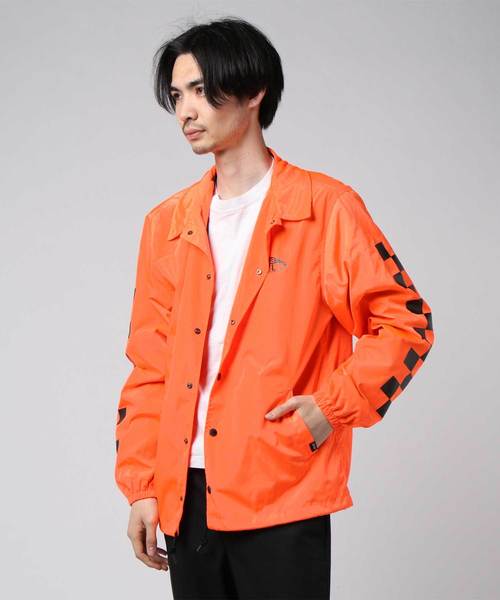 Vans ヴァンズ Neon Color Coach Jacket ネオンカラーコーチジャケット Va19ss Mj04 19sp N Orange その他アウター Vans バンズ のファッション通販 Zozotown