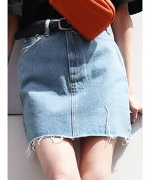 EMODA | ヘムカットジャストウエストデニムスカート(デニムスカート)