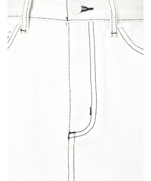 EMODA（エモダ）の「ヘムカットジャストウエストデニムスカート（デニムスカート・レディース・ホワイト/ライトブルー・MEDIUM/SMALL）」の17枚目の写真