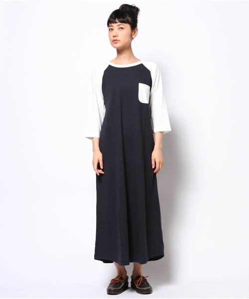 BEAMS BOY（ビームスボーイ）の「○BEAMS BOY / ポケット付き ラグラン ワンピース **（ワンピース・レディース・グレー/ネイビー・ONE SIZE）」の5枚目の写真