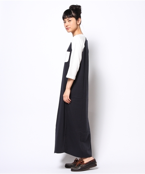 BEAMS BOY（ビームスボーイ）の「○BEAMS BOY / ポケット付き ラグラン ワンピース **（ワンピース・レディース・グレー/ネイビー・ONE SIZE）」の6枚目の写真