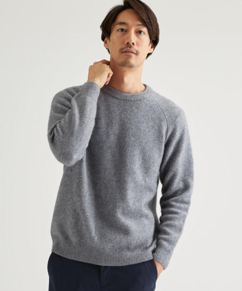 green label relaxing（グリーンレーベルリラクシング）の「SC ハミルトン/RCN ラグラン クルーネック ニット（ニット/セーター・メンズ・ダークブラウン/グレー/ワインレッド/コバルトブルー/パープル/オリーブ・L/S/M）」の2枚目の写真