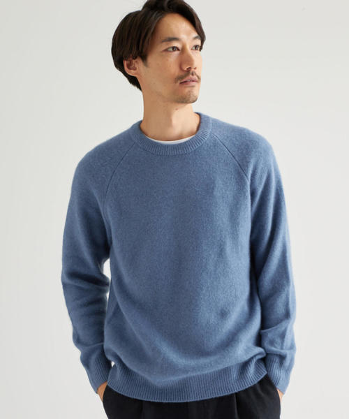 green label relaxing（グリーンレーベルリラクシング）の「SC ハミルトン/RCN ラグラン クルーネック ニット（ニット/セーター・メンズ・ダークブラウン/グレー/ワインレッド/コバルトブルー/パープル/オリーブ・L/S/M）」の5枚目の写真