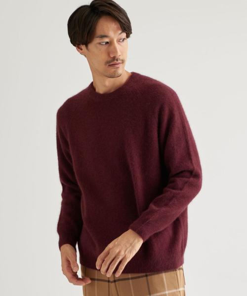 green label relaxing（グリーンレーベルリラクシング）の「SC ハミルトン/RCN ラグラン クルーネック ニット（ニット/セーター・メンズ・ダークブラウン/グレー/ワインレッド/コバルトブルー/パープル/オリーブ・L/S/M）」の6枚目の写真