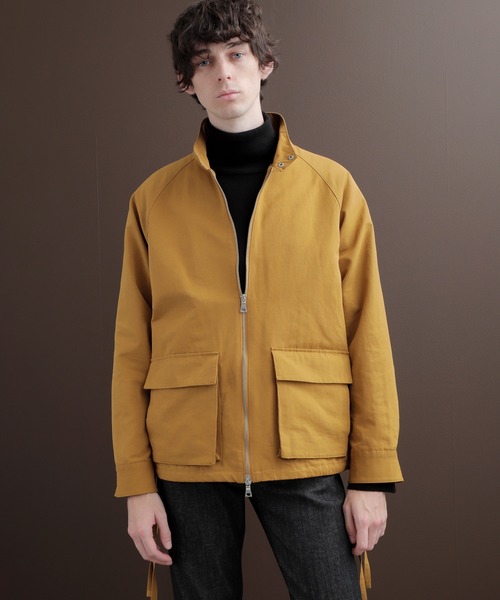 EMMA CLOTHES（エマクローズ）の「ソリッド/チェック ショートレンジ ダブルポケット ハリントンジャケット(スイングトップブルゾン)（ブルゾン・メンズ・ベージュ/キャメル/オリーブ/ブラック/ベージュ系その他/グレー系その他・M/L）」の6枚目の写真