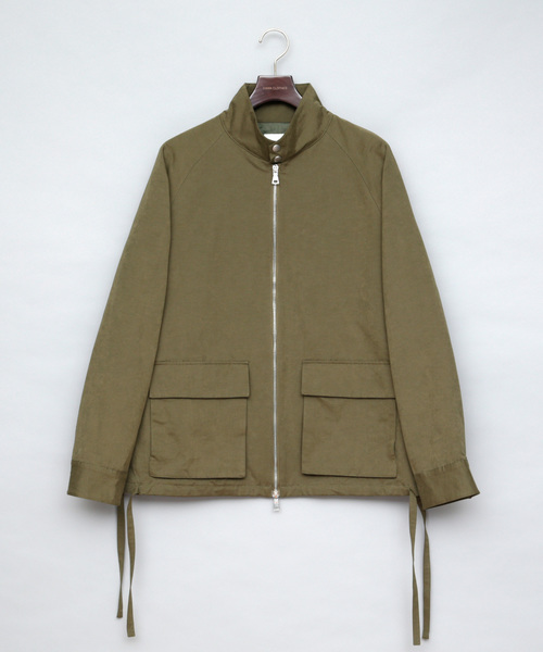 EMMA CLOTHES（エマクローズ）の「ソリッド/チェック ショートレンジ ダブルポケット ハリントンジャケット(スイングトップブルゾン)（ブルゾン・メンズ・ベージュ/キャメル/オリーブ/ブラック/ベージュ系その他/グレー系その他・M/L）」の8枚目の写真