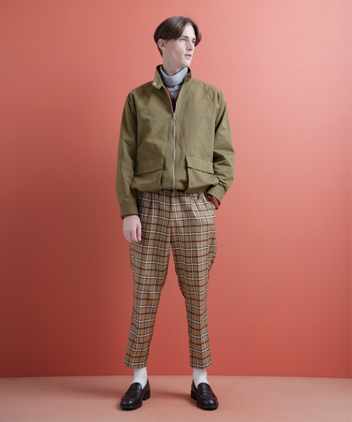 EMMA CLOTHES（エマクローズ）の「ソリッド/チェック ショートレンジ ダブルポケット ハリントンジャケット(スイングトップブルゾン)（ブルゾン・メンズ・ベージュ/キャメル/オリーブ/ブラック/ベージュ系その他/グレー系その他・M/L）」の10枚目の写真