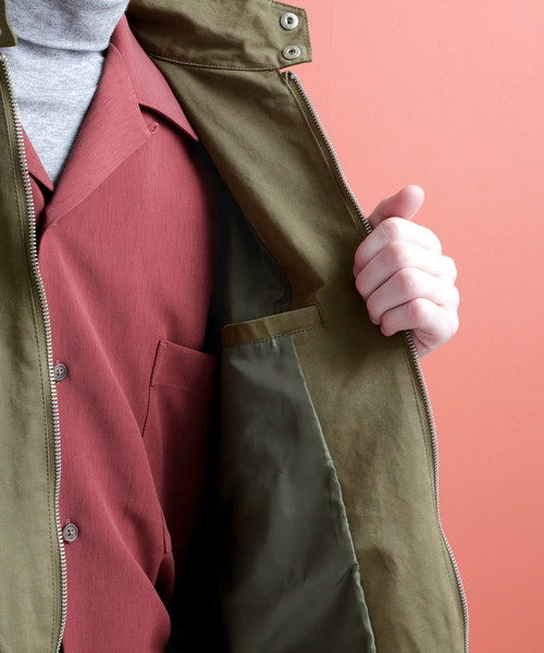 EMMA CLOTHES（エマクローズ）の「ソリッド/チェック ショートレンジ ダブルポケット ハリントンジャケット(スイングトップブルゾン)（ブルゾン・メンズ・ベージュ/キャメル/オリーブ/ブラック/ベージュ系その他/グレー系その他・M/L）」の13枚目の写真