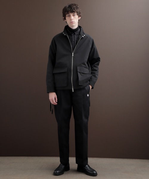 EMMA CLOTHES（エマクローズ）の「ソリッド/チェック ショートレンジ ダブルポケット ハリントンジャケット(スイングトップブルゾン)（ブルゾン・メンズ・ベージュ/キャメル/オリーブ/ブラック/ベージュ系その他/グレー系その他・M/L）」の7枚目の写真