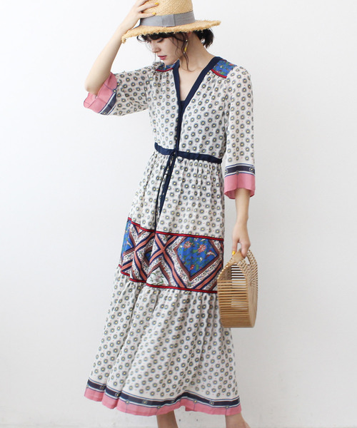 Three Four Time ｽﾘｰﾌｫｰﾀｲﾑ の ボヘミアンドレス ワンピース Wear
