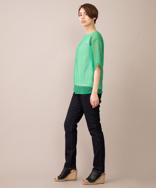 Munich（ミューニック）の「ウォッシュ10.5ozハイブリッドデニム　スリムテーパードパンツ（デニムパンツ・レディース・ブラック/インディゴブルー・XXS/XS/S/M）」の16枚目の写真