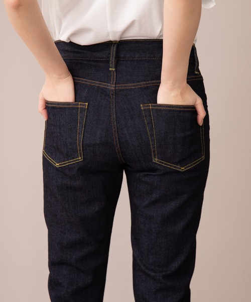 Munich（ミューニック）の「ウォッシュ10.5ozハイブリッドデニム　スリムテーパードパンツ（デニムパンツ・レディース・ブラック/インディゴブルー・XXS/XS/S/M）」の8枚目の写真