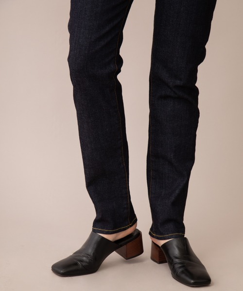 Munich（ミューニック）の「ウォッシュ10.5ozハイブリッドデニム　スリムテーパードパンツ（デニムパンツ・レディース・ブラック/インディゴブルー・XXS/XS/S/M）」の4枚目の写真