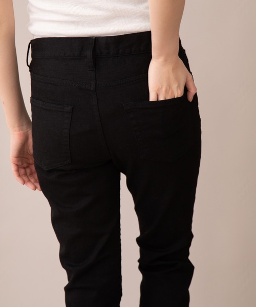 Munich（ミューニック）の「ウォッシュ10.5ozハイブリッドデニム　スリムテーパードパンツ（デニムパンツ・レディース・ブラック/インディゴブルー・XXS/XS/S/M）」の10枚目の写真