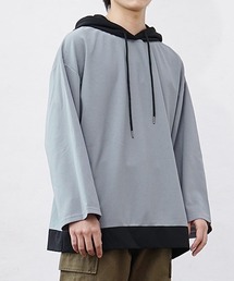 【MinoriTY】ビッグスリーブバイカラープルオーバー パーカー メンズ フーディー