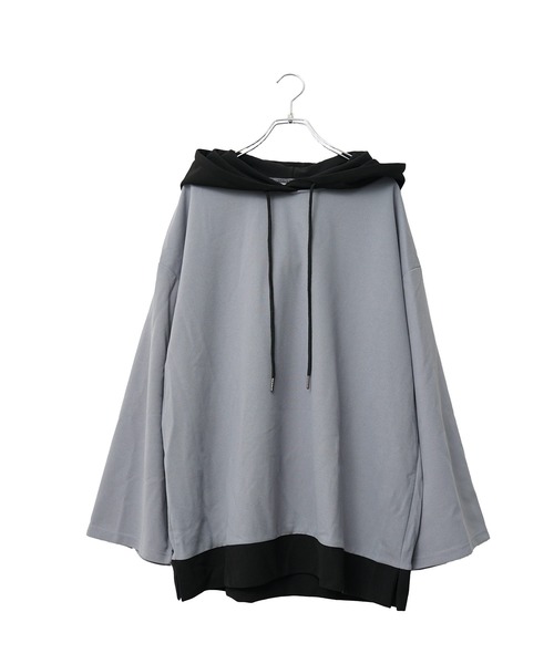 MinoriTY（マイノリティ）の「【MinoriTY】ビッグスリーブバイカラープルオーバー パーカー メンズ フーディー（パーカー・メンズ・ベージュ/レッド/ブルー/スカイブルー/ワイン/グレー・M/L/S）」の11枚目の写真