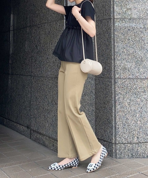 KOBE LETTUCE（コウベレタス）の「のびのびセンターラインフレアパンツ（その他パンツ・レディース・オフホワイト/ベージュ/ダークカーキ/ブラウン/ブラック・M/S）」の14枚目の写真