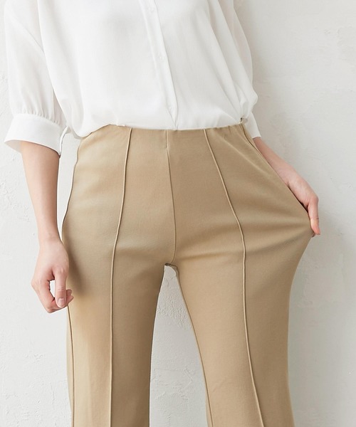 KOBE LETTUCE（コウベレタス）の「のびのびセンターラインフレアパンツ（その他パンツ・レディース・オフホワイト/ベージュ/ダークカーキ/ブラウン/ブラック・M/S）」の20枚目の写真