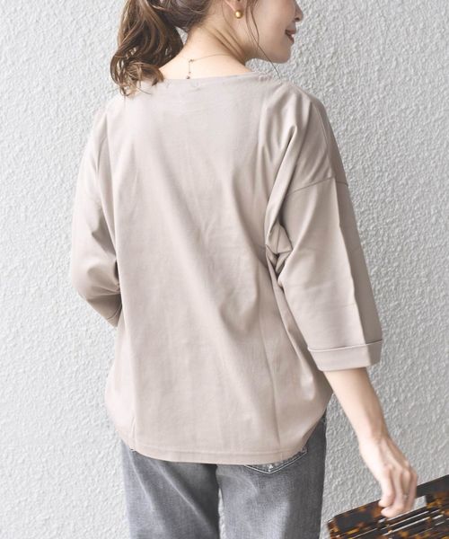 SHIPS Days(シップスデイズ)の「SHIPS Days STANDARD:カフスリーブプルオーバー◇(Tシャツ/カットソー・レディース・ブラック/ベージュ/オリーブ・ONE SIZE)」の19枚目の写真