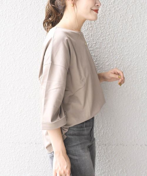 SHIPS Days(シップスデイズ)の「SHIPS Days STANDARD:カフスリーブプルオーバー◇(Tシャツ/カットソー・レディース・ブラック/ベージュ/オリーブ・ONE SIZE)」の20枚目の写真