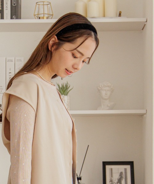 flower（フラワー）の「シャイニーベルベットヘアバンド（カチューシャ・レディース・ブラック/グレー・FREE）」の22枚目の写真