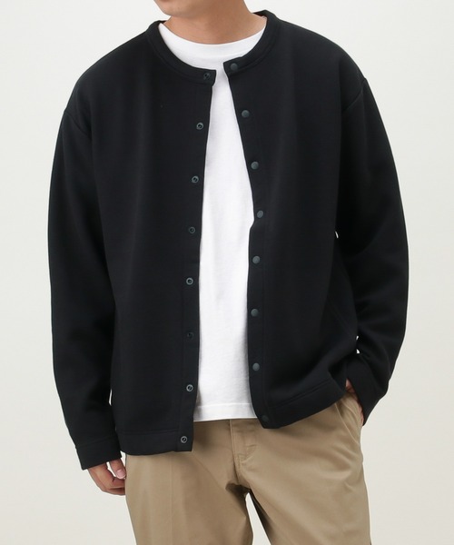 Dickies（ディッキーズ）の「Dickies ディッキーズ 起毛クルーネックカーディガン（カーディガン/ボレロ・メンズ・ブラック/カーキ・M/L/XXL/XL）」の2枚目の写真