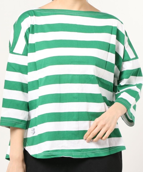 WEST CLIMB（ウエスト クライム）の「WEST CLIMB/ウエストクライム　ボーダーロンTEE（Tシャツ/カットソー・レディース・レッド/グリーン・FREE）」の2枚目の写真