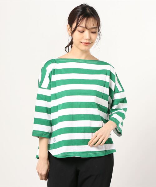 WEST CLIMB（ウエスト クライム）の「WEST CLIMB/ウエストクライム　ボーダーロンTEE（Tシャツ/カットソー・レディース・レッド/グリーン・FREE）」の3枚目の写真