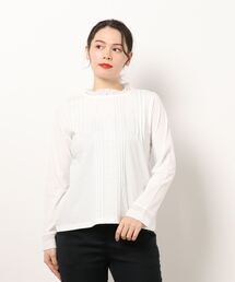 Samansa Mos2 | スタンド衿レースカットソー(Tシャツ/カットソー)