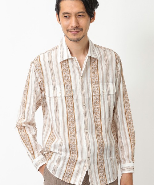 CROWDED CLOSET(クラウデッドクローゼット)の「【オープンカラー】 パティックプリントキューバシャツ(シャツ/ブラウス・メンズ・ブラウン・3/2)」の1枚目の写真