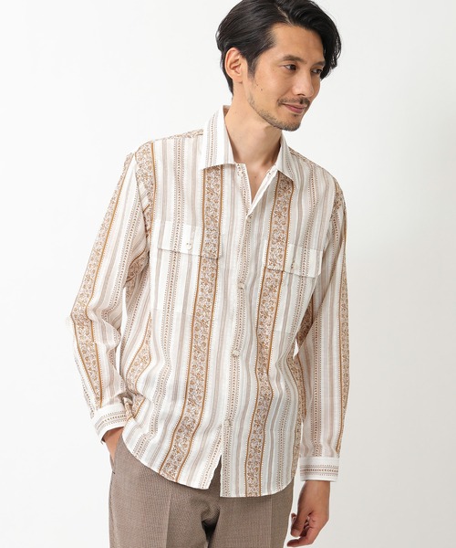 CROWDED CLOSET(クラウデッドクローゼット)の「【オープンカラー】 パティックプリントキューバシャツ(シャツ/ブラウス・メンズ・ブラウン・3/2)」の3枚目の写真