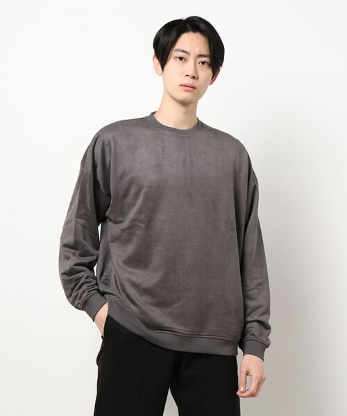B.I.D.（ビーアイディー）の「スエードタッチドルマンプルオーバー（Tシャツ/カットソー・メンズ・グレー/サックスブルー/スミクロ・MEDIUM/LARGE）」の3枚目の写真