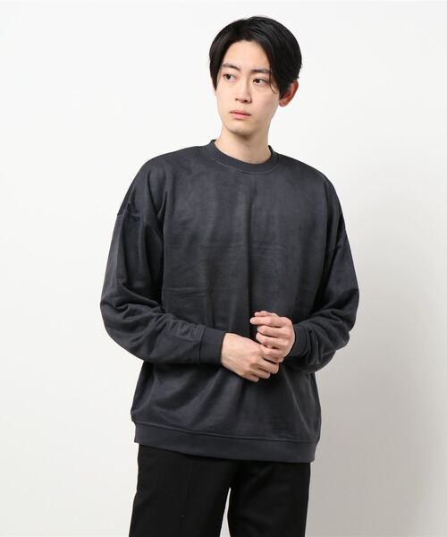 B.I.D.（ビーアイディー）の「スエードタッチドルマンプルオーバー（Tシャツ/カットソー・メンズ・グレー/サックスブルー/スミクロ・MEDIUM/LARGE）」の2枚目の写真