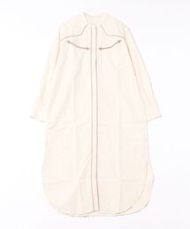 起毛ツイルパイピングウエスタンシャツワンピース