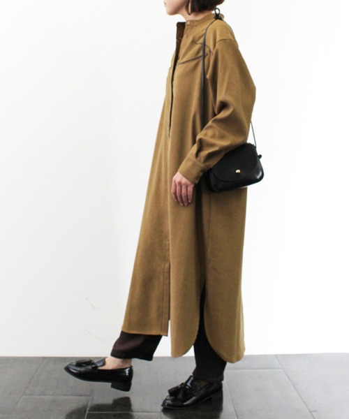 STYLEBLOCK(スタイルブロック)の「起毛ツイルパイピングウエスタンシャツワンピース(ワンピース・レディース・レッド系その他/ライトベージュ/アイボリー/ダークグレー・M)」の8枚目の写真