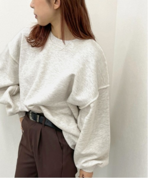 apres jour mignon(アプレジュールミニョン)の「切り替えデザインスウェット【ZOZOTOWN限定アイテム】(スウェット・レディース・杢グレー/オートミール/ダークブルー/ブラック・X-LARGE/フリー)」の4枚目の写真