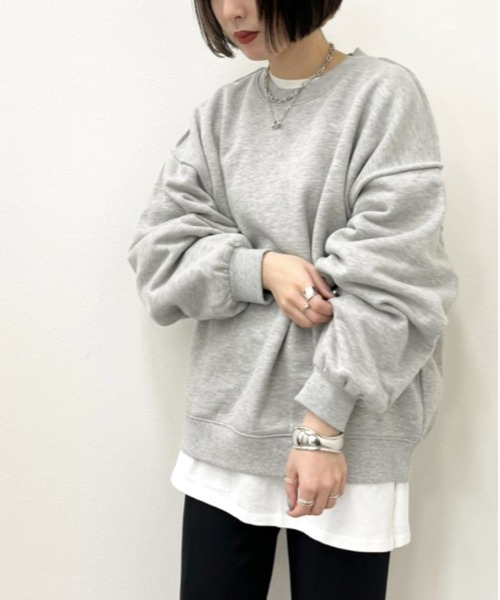 apres jour mignon(アプレジュールミニョン)の「切り替えデザインスウェット【ZOZOTOWN限定アイテム】(スウェット・レディース・杢グレー/オートミール/ダークブルー/ブラック・X-LARGE/フリー)」の3枚目の写真