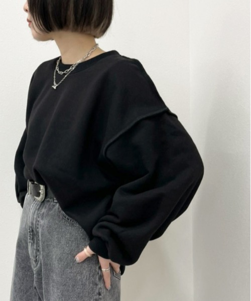 apres jour mignon(アプレジュールミニョン)の「切り替えデザインスウェット【ZOZOTOWN限定アイテム】(スウェット・レディース・杢グレー/オートミール/ダークブルー/ブラック・X-LARGE/フリー)」の2枚目の写真
